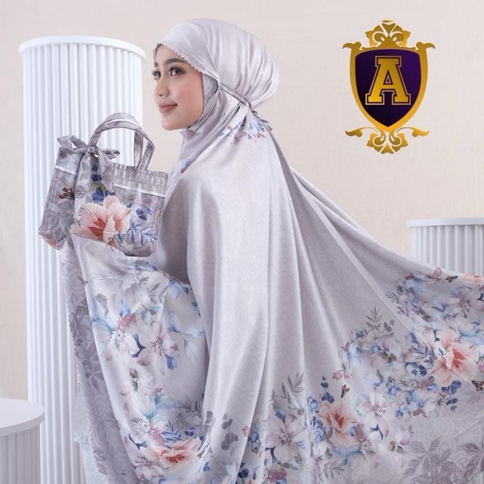 Mukena Dewasa Armany Silk Premium Nyaman Sutra Halus Muslim Mewah Motif Silky Renda Traveling Travel