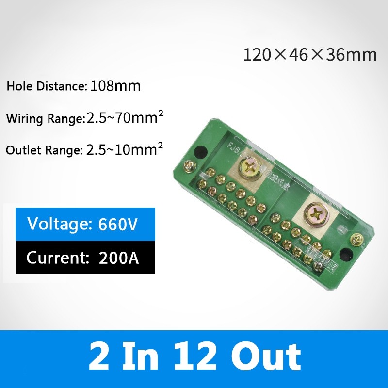 Box Kabel Listrik 2 In 8 Out/2 In 12 Out Terminal Junction Box Terminal Box Terminal Panel Listrik