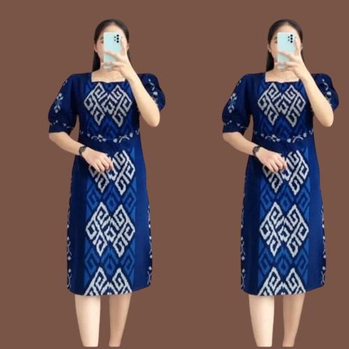 Pakaian Dress Tenun Ikat Batik Etnik Khas Motif Toraja Jumbo Premium