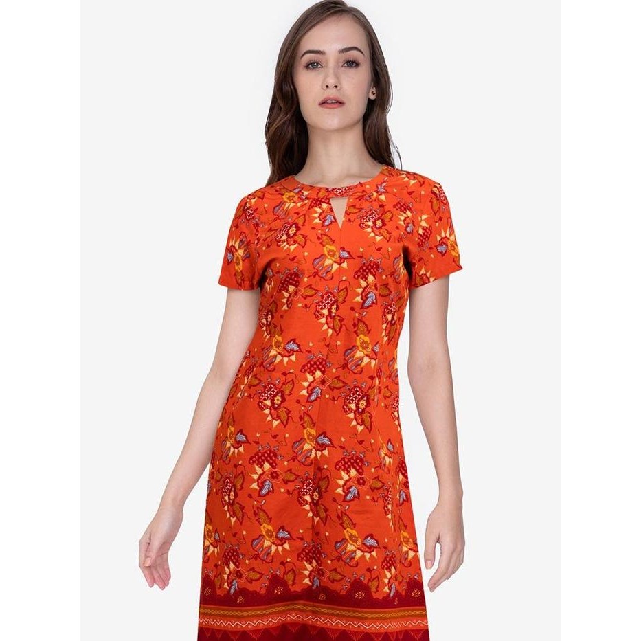 Arjuna Weda Sackdress Batik Wanita Motif Ern - Bahan Katun Lengan Pendek