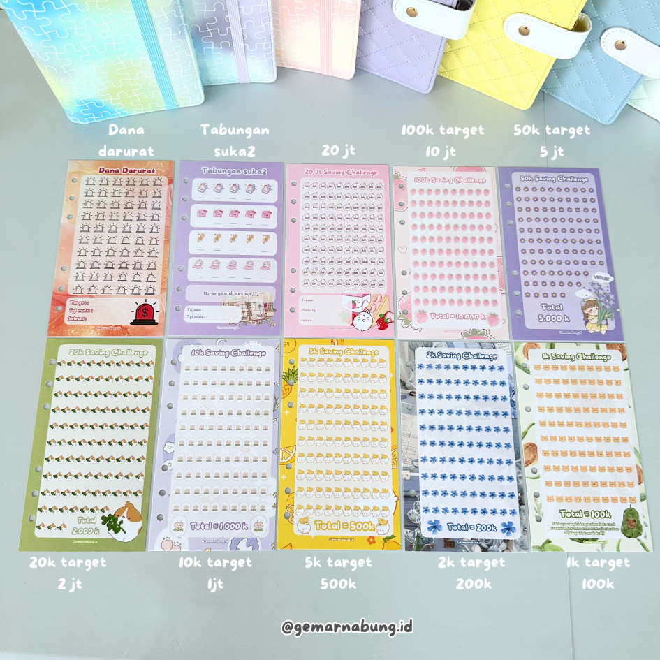 

Paket Binder Keuangan Lengkap A6 Set 10 Ziplock Premium, Menabung Sinking Fund Seru gemarnabung.id