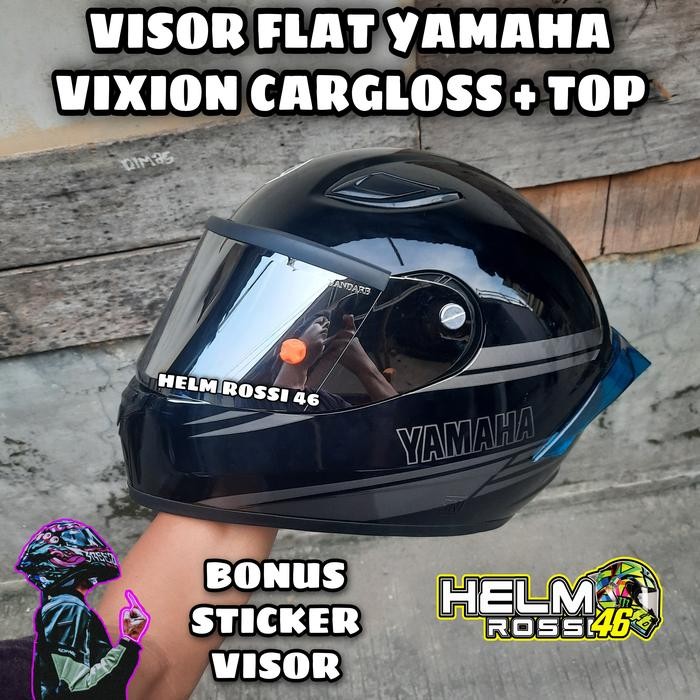 Kaca Visor FLAT YAMAHA VIXION CARGLOSS Modifikasi plus Top Dan Sticker