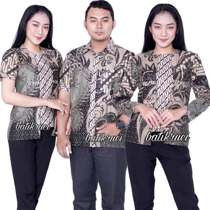 Batik Couple Ern Hem Pria Wanita Lengan Panjang Dan Lengan Pendek