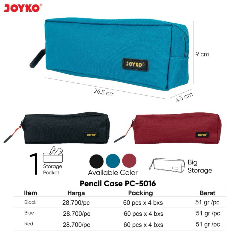 

Zipper Pencil case Sleting PC5016 / Tempat pensil / Tempat alat tulis Joyko Pc-5016 / Pc 5016