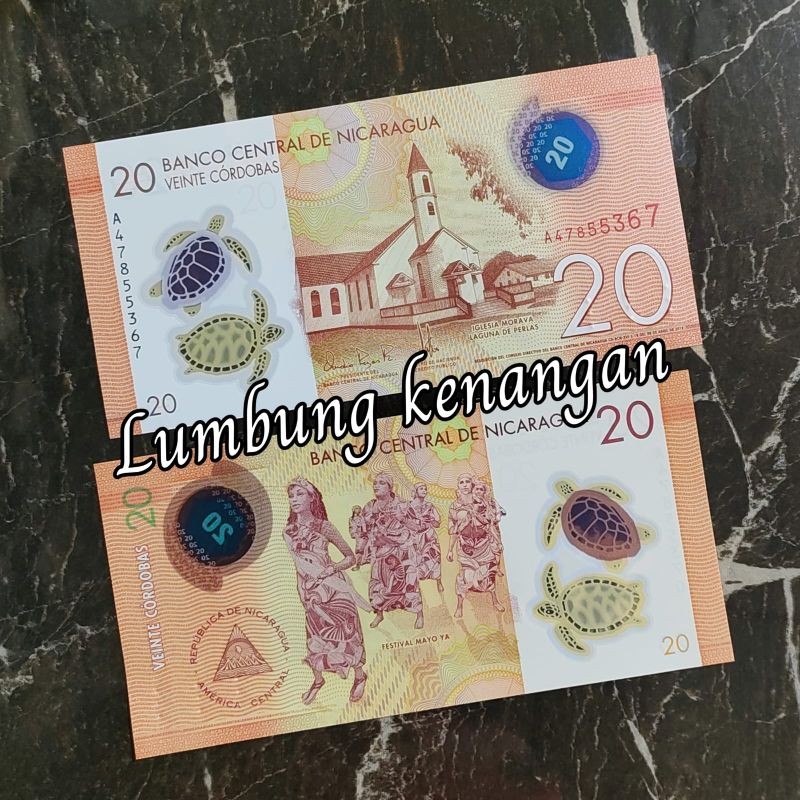 uang asing Nicaragua 20 Cordobas Polymer