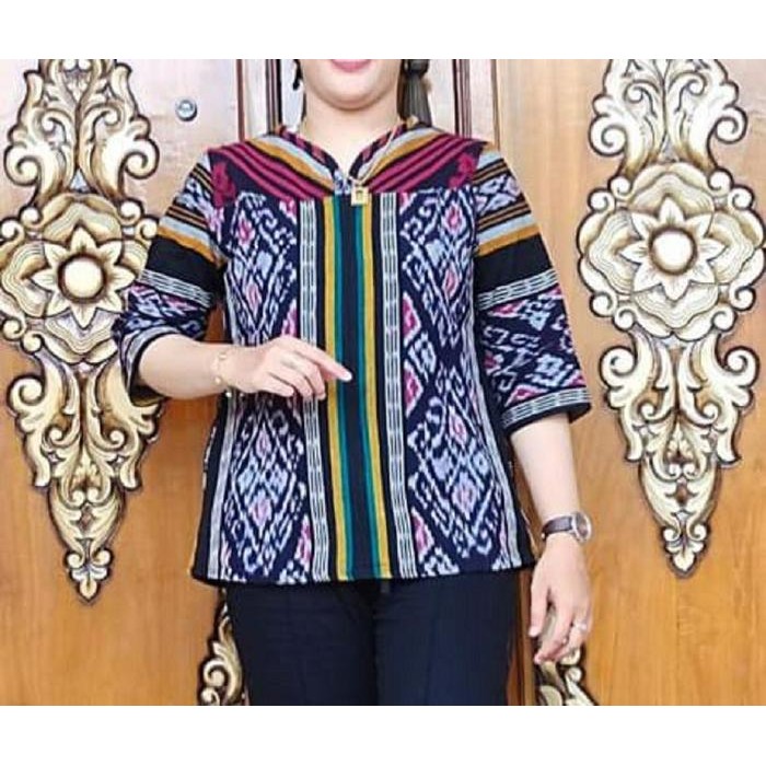 New Blouse Tenun Asli Jepara Lengan 7/8
