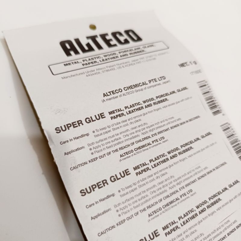 

1 Lembar Lem Alteco Japan Isi 12 Pcs(Netto 1g)