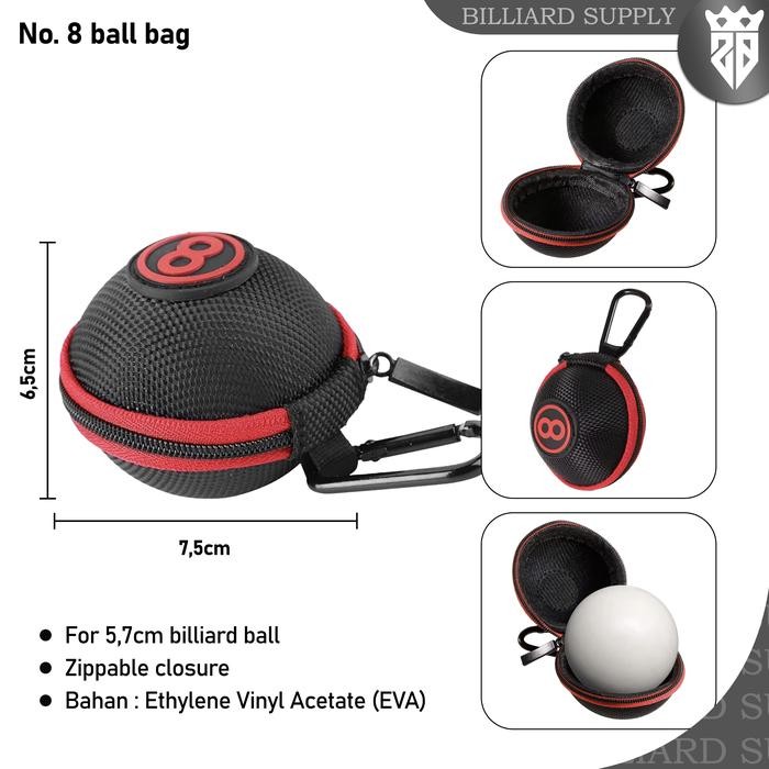 Billiard Ball Bag No.8 - Tas Bola Biliar Carabiner Storage Pool Cue