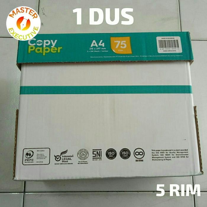 

[Dus - 5 Rim] Copy Paper Kertas HVS A4 75 gsm 210 x 297 mm / Print / Fotokopi / Percetakan