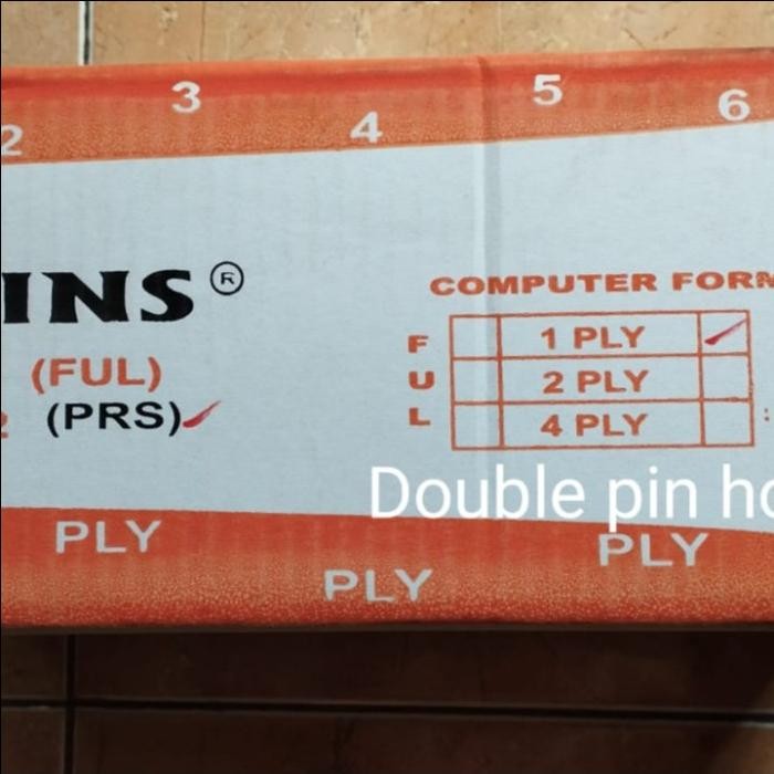 

Cont.Form 9.5x12/2[1ply] Double Pin Holes/ Kertas Komputer