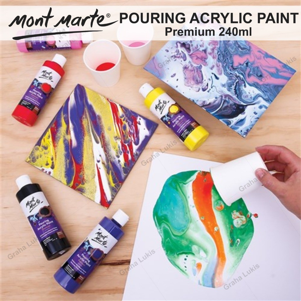 

Mont Marte Pouring Acrylic Paint 240ml Varian Warna Warni