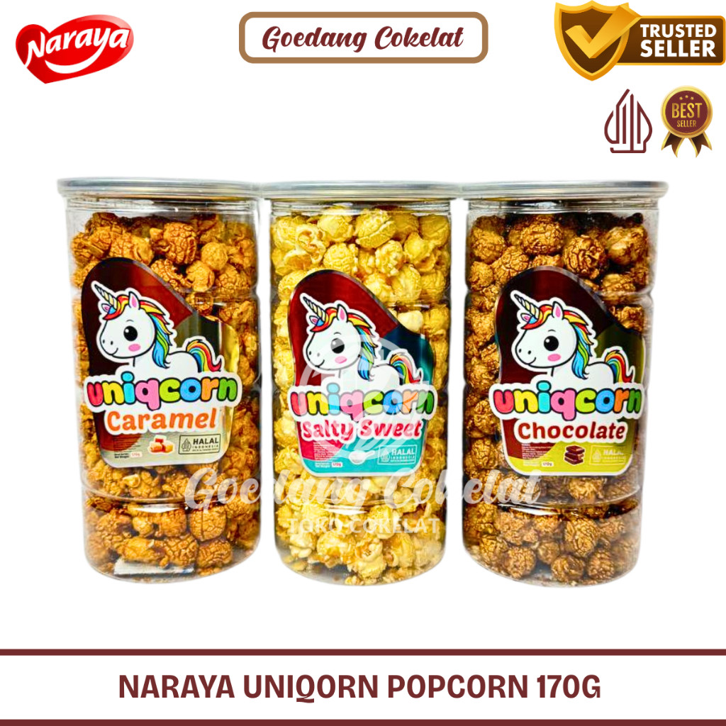 

Naraya Uniqcorn Popcorn Big Ball Berondong Jagung Rasa Coklat Caramel Sweet Salty 170g