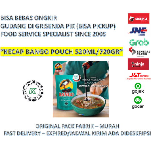 

Kecap Manis Bango Refill Pouch 720gr / 520ml Satuan READY