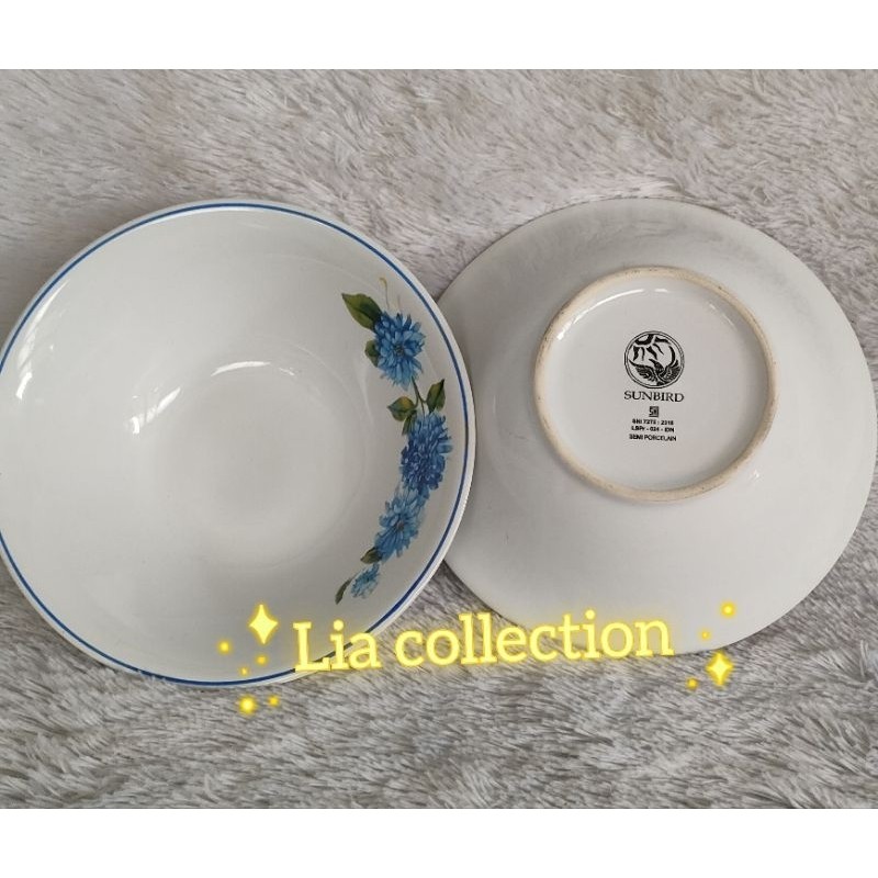 MANGKOK BUNGA BIRU SUNBIRD/MANGKOK KERAMIK ISI 6pcs