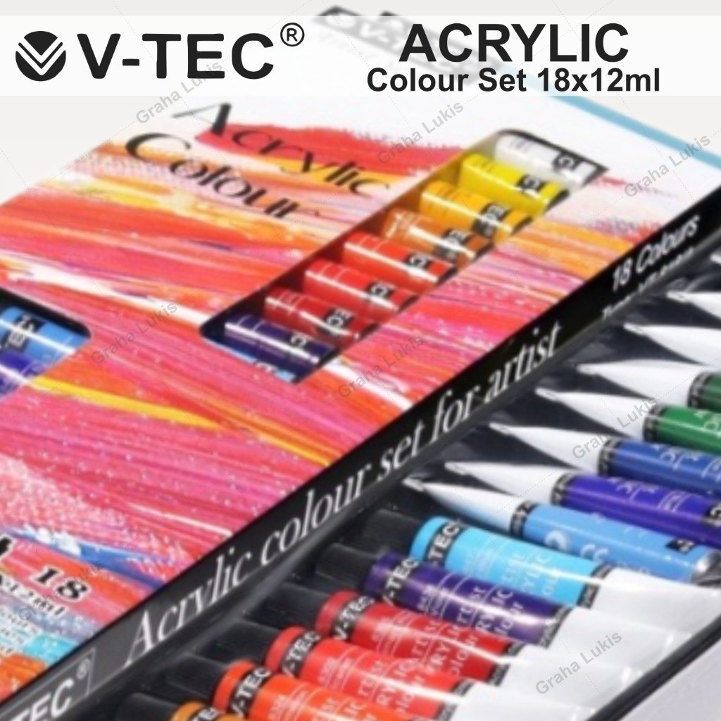 

V-Tec Acrylic Color Set 18x12Ml / Cat Akrilik V-Tec 818-A