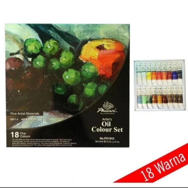 

Phoenix Oil Colour Set - 18 colour / Cat Minyak merk Phoenix, isi 18 warna 774