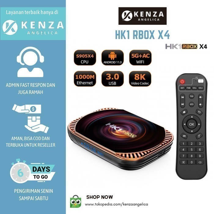 HK1 RBOX X4 - Android 11 Smart Android TV Box 8K - RAM 4GB ROM 128GB