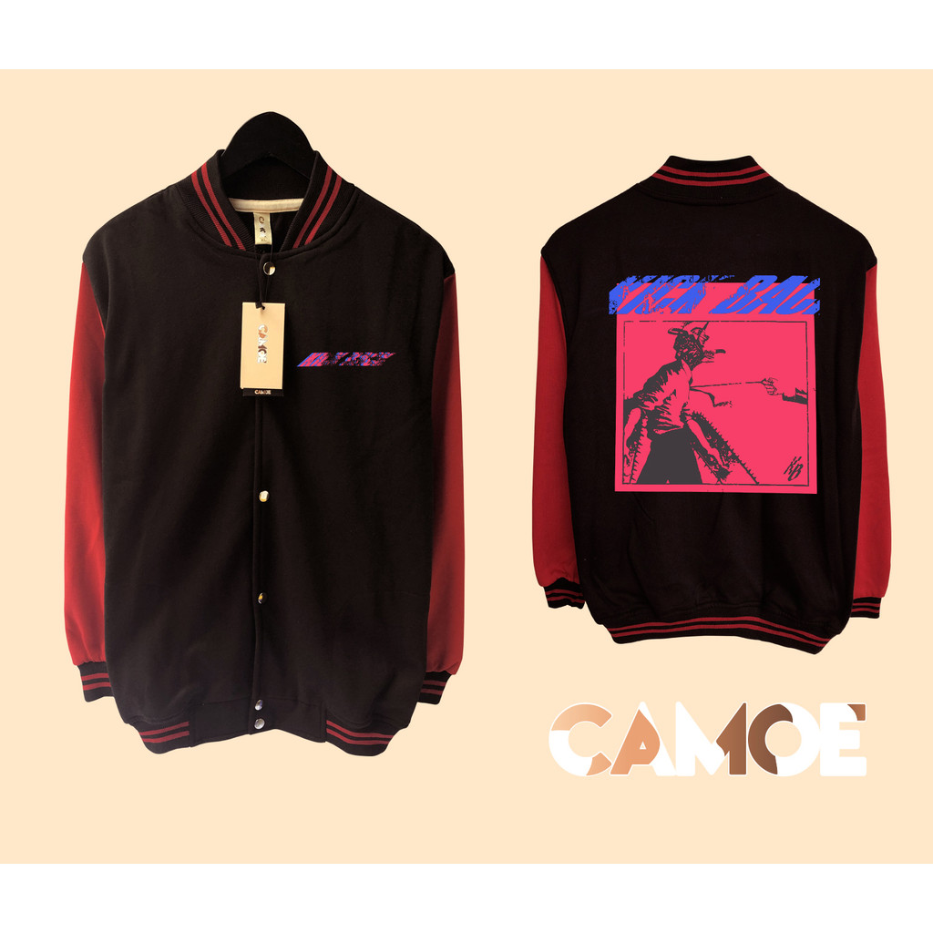 Jaket Baseball Varsity Anime Chainsaw Man Denji Kick back Kenshi Yonezu UT