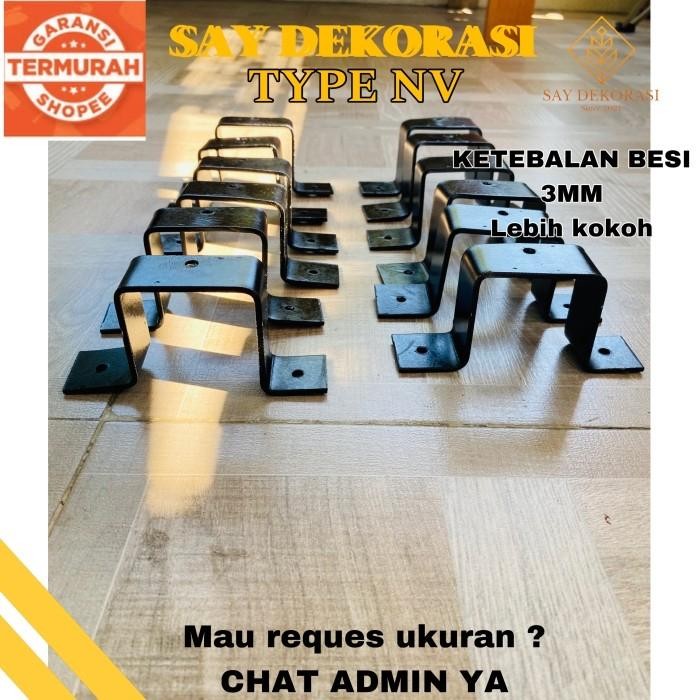 PREMIUM TYPE NV Klem Besi Kotak Untuk Hollow SEMUA Ukuran Aksesoris Kanopi