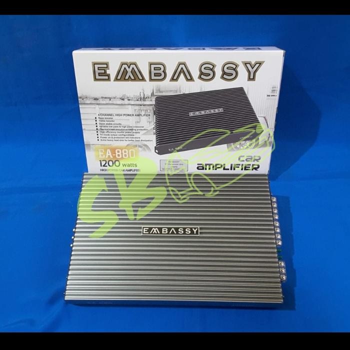 PREMIUM Amplifier Embassy EA 880 class D power 4 channel audio mobil 1200 watt