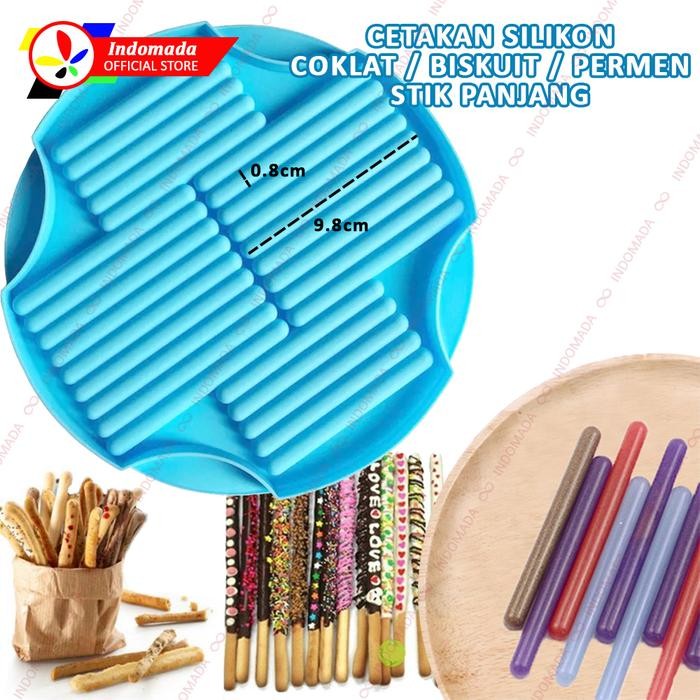 PREMIUM Cetakan Silikon Stik Panjang 9.8 x 0.8 cm Biskuit Coklat Permen Jelly
