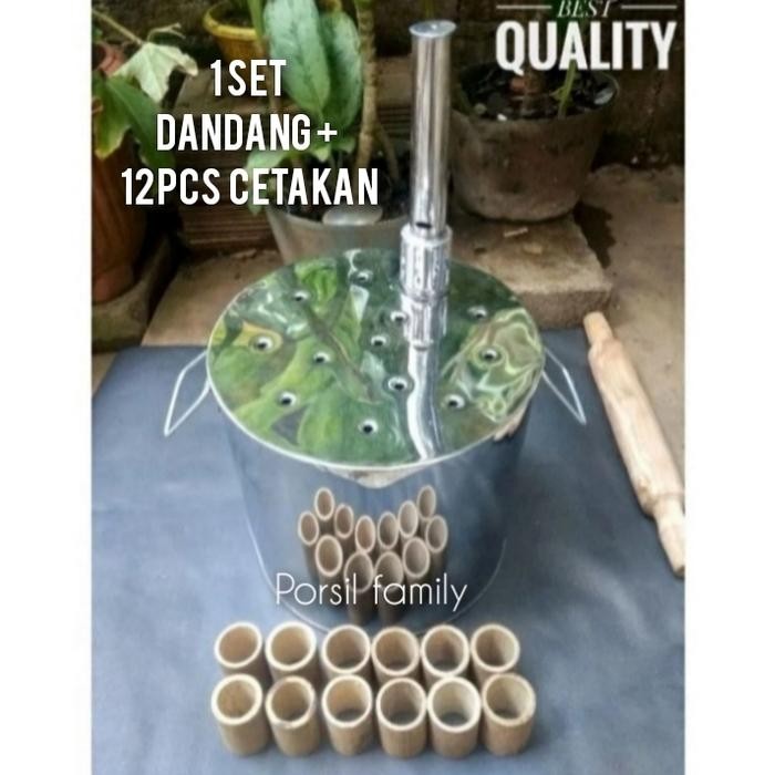 PREMIUM Dandang uap putu bambu dan cetakan putu bambu