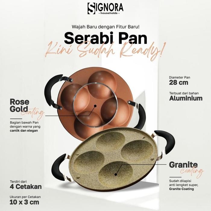 PREMIUM SIGNORA Serabi Pan Snack Maker Cetakan Serabi, Dorayaki, Apem, Pancake
