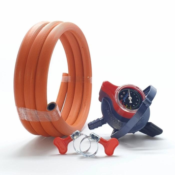PREMIUM KOMPLIT Winn Gas W900M METER Regulator + Selang Orange 2M + 2 Klem