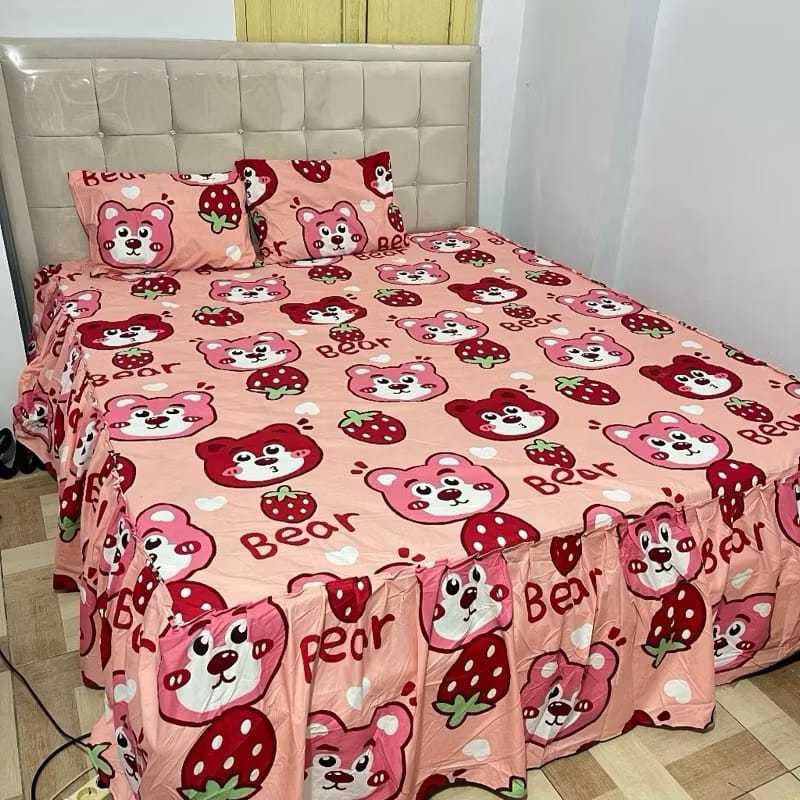 Sprei Rumbai Karakter Bunga Ukuran 180x200 160x200 120x200 Free 2 sarung bantal & 2 sarung guling