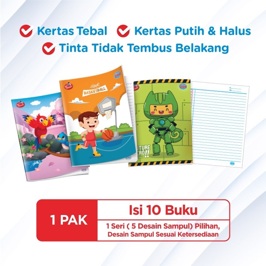 

(1Pak isi 10 Buku) Buku Tulis Sidu 38 Lembar Sampul Random