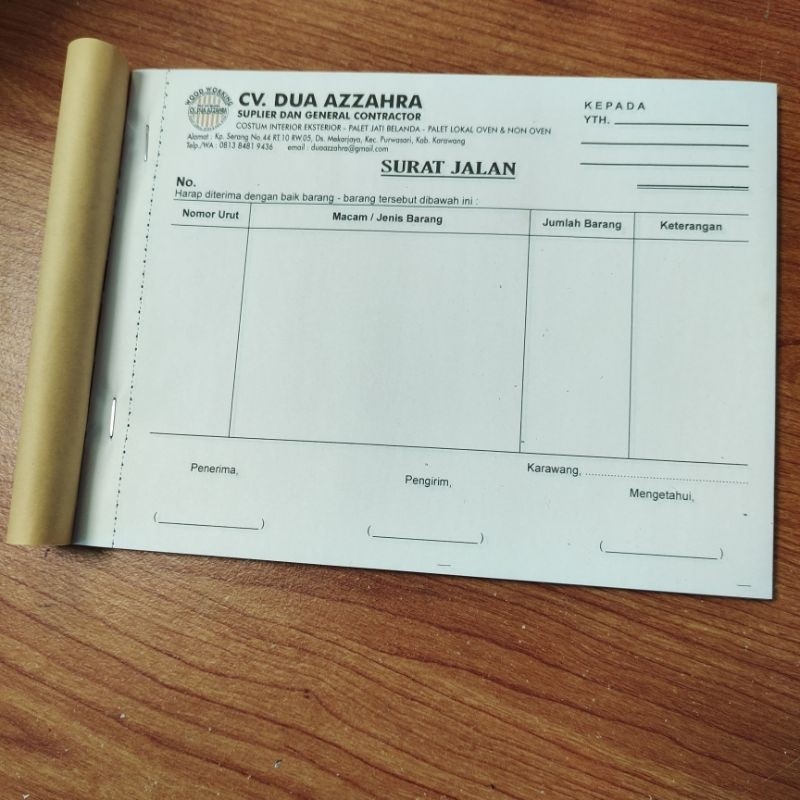 

Nota Custom Ukuran 1/2 Isi 100 Lembar Bisa Desain Sesuai Keinginan Y&H Yudha Grafika