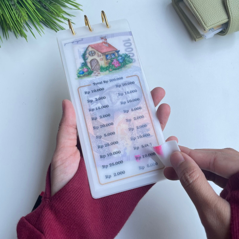 

(model Long) saving challenge with ring / tantangan menabung dalam amplop nominal kecil