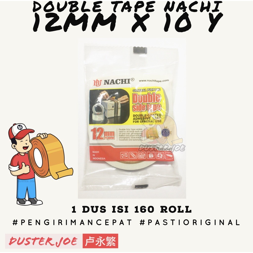 

[PER 1 DUS] Double Tape Nachi 12mm 1/2inch 10 YARD (1 DUS ISI 160 ROL)