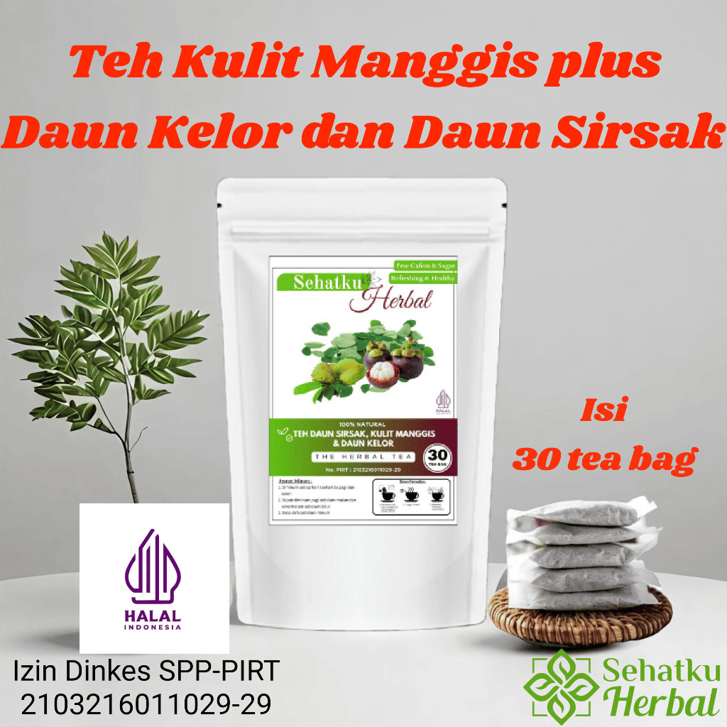 

WHYN!! SEHATKUHERBAL TEH CELUP KULIT MANGGIS + SIRSAK + KELOR ANTIKANKER ANTIOKSIDAN TINGGI ISI 30
