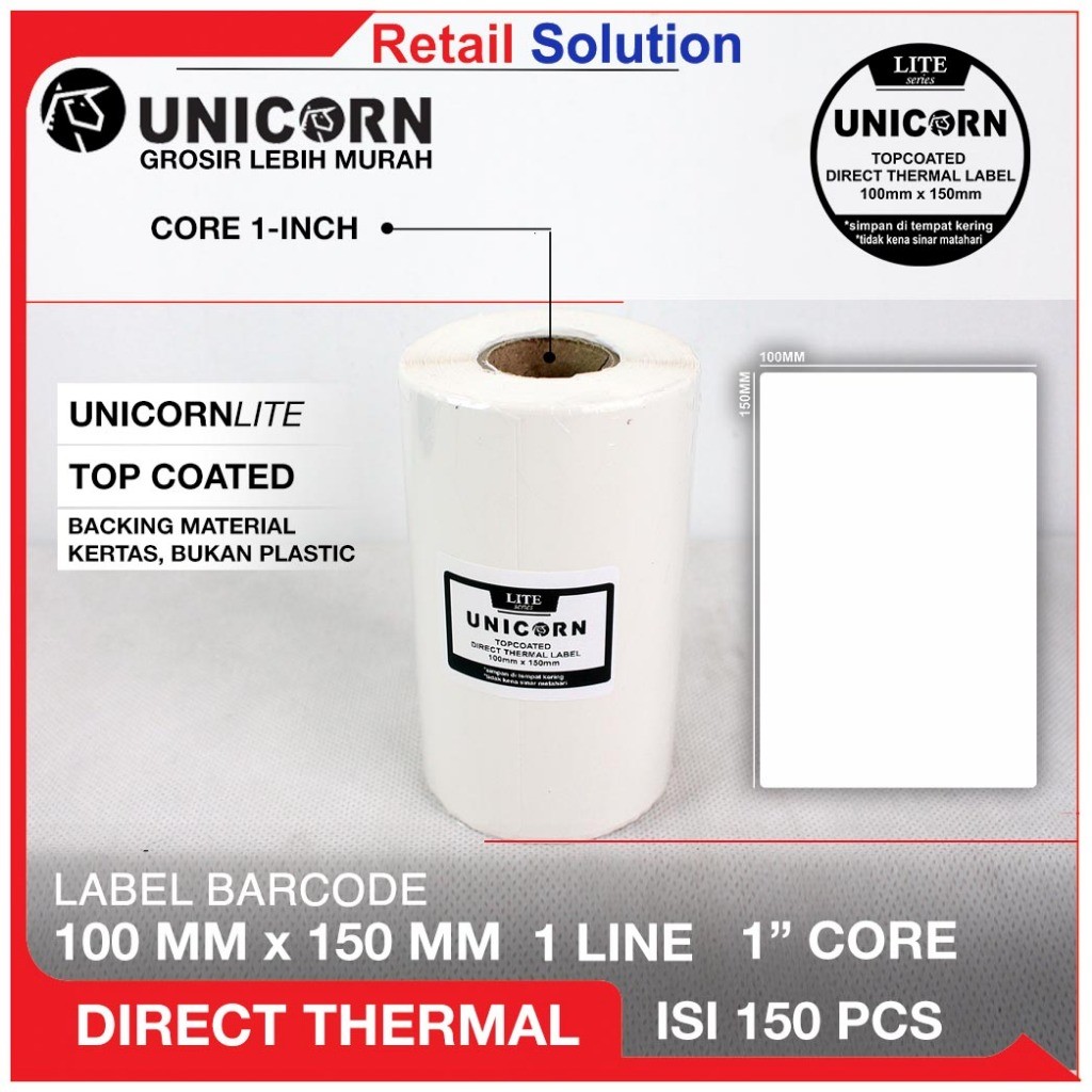 

Stiker Label Resi Thermal 100x150 / 100 X 150 Mm / 100x150mm / A6 / 10X15CM / 10 X 15 CM / 10X15 CM