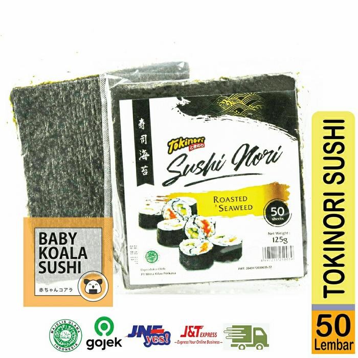 

Nori Halal Tokinori 50 Lembar Rumput Laut Sushi Yakinori Kimbab Best Quality Asli 100% Original