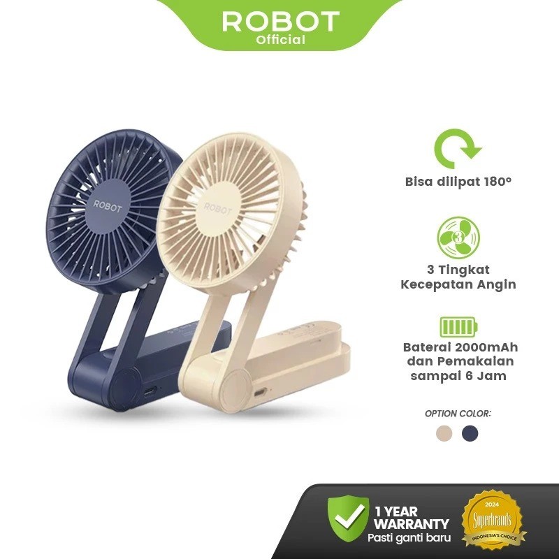 Lestari Storeee - ROBOT Kipas Angin Mini Fan Portable with Stand holder phone Kipas Angin Kecil