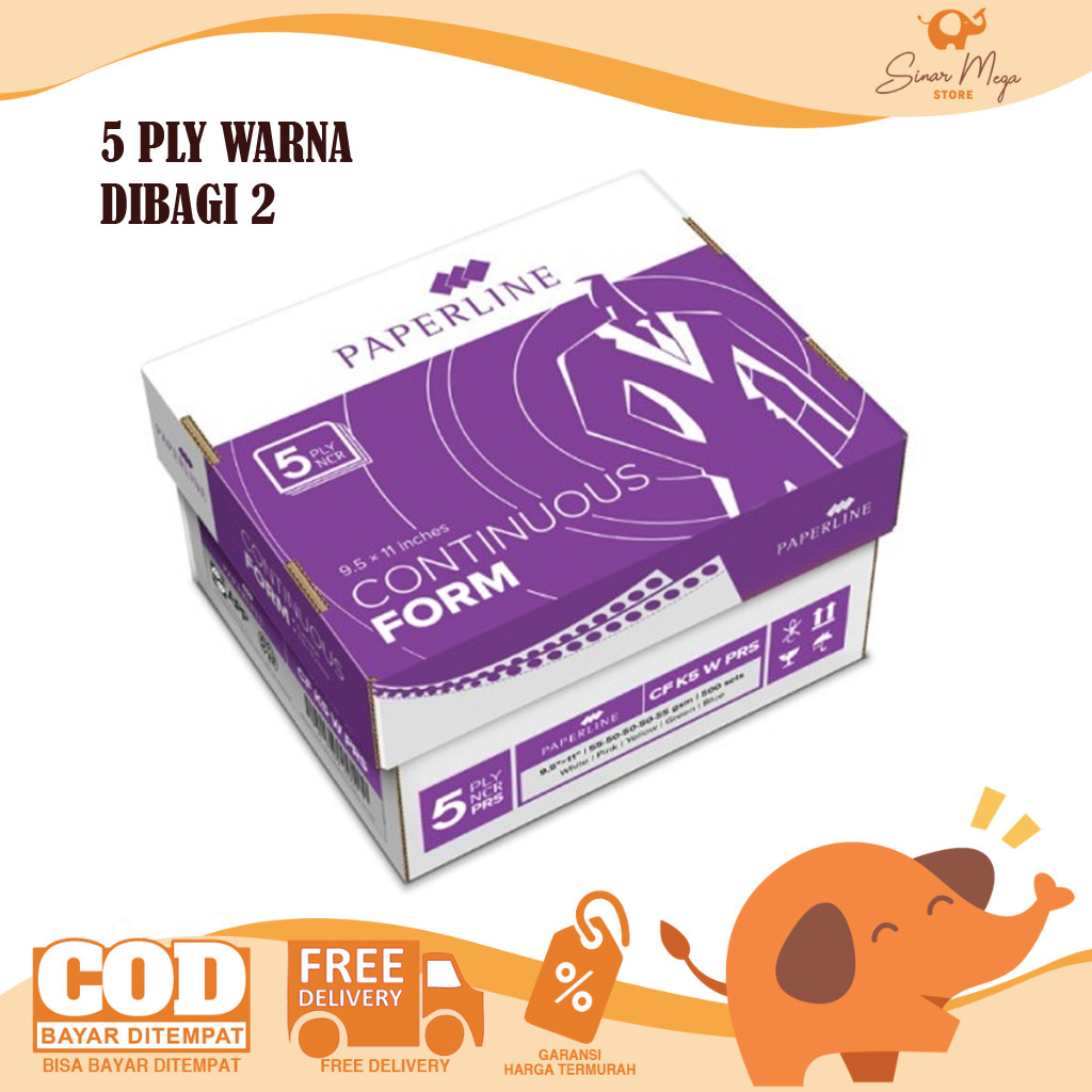 

Paperline PPL Continous Continuous Form 5 PLY Warna PRS (Dibagi 2) WE!!