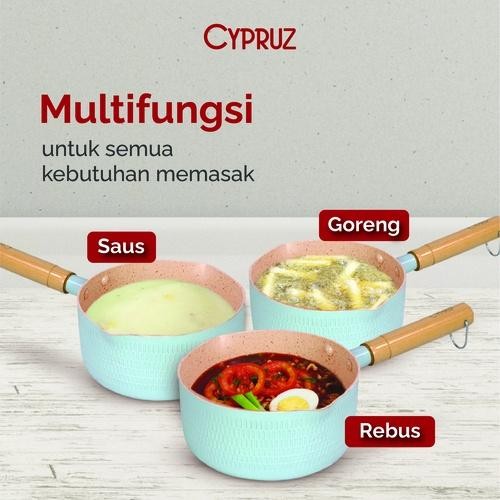Cypruz Sauce Pan 20 Cm Putih/Grey Color Series Cypruz Sn-0272 #Gratisongkir