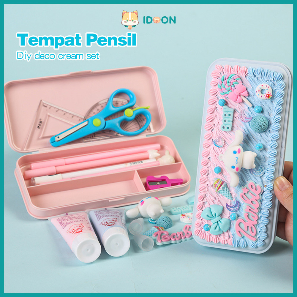 

IDOON Kotak alat tulis anak korea diy tempat pensil deco cream set WE!!!