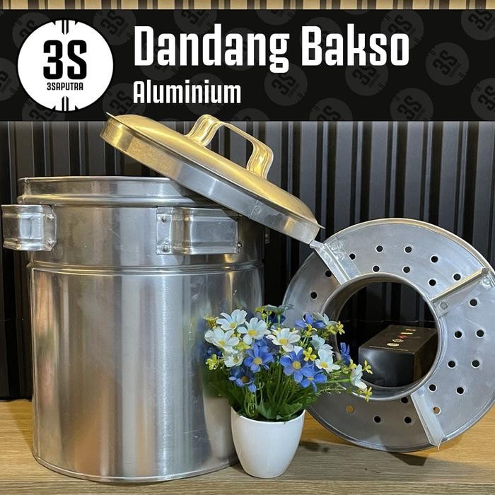 DANDANG BAKSO 28 30 32 34 CM 4 SEKAT PANCI ALUMINIUM TUTUP BIASA