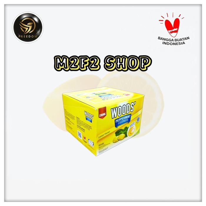 

WOODS PEPPERMINT LOZENGES LEMON VITAMIN C PERMEN MINT - 15 GR (1 BOX)