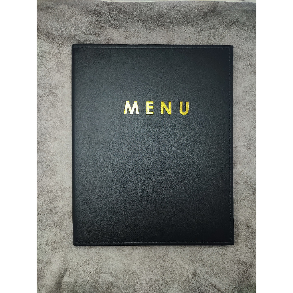 

Buku menu warna hitam model polos,ukuran a4 ready stok WE!!