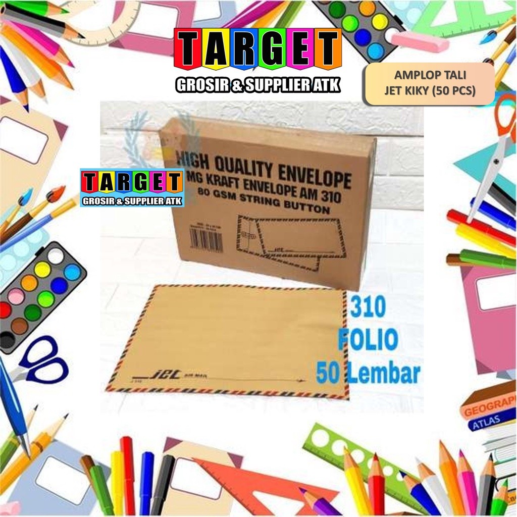 

AMPLOP COKLAT TALI F4 FOLIO / AIRMAIL KERTAS SAMSON 310 (ISI 50 PCS) WE!!