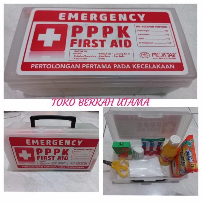 Kotak P3K box plastik lengkap dengan isi