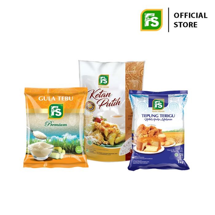 

SALE !!! BERAS KETAN PUTIH FOOD STATION 1 KG (1 PCS) ; FS GULA PASIR PREMIUM [1 KG]; FS TEPUNG
