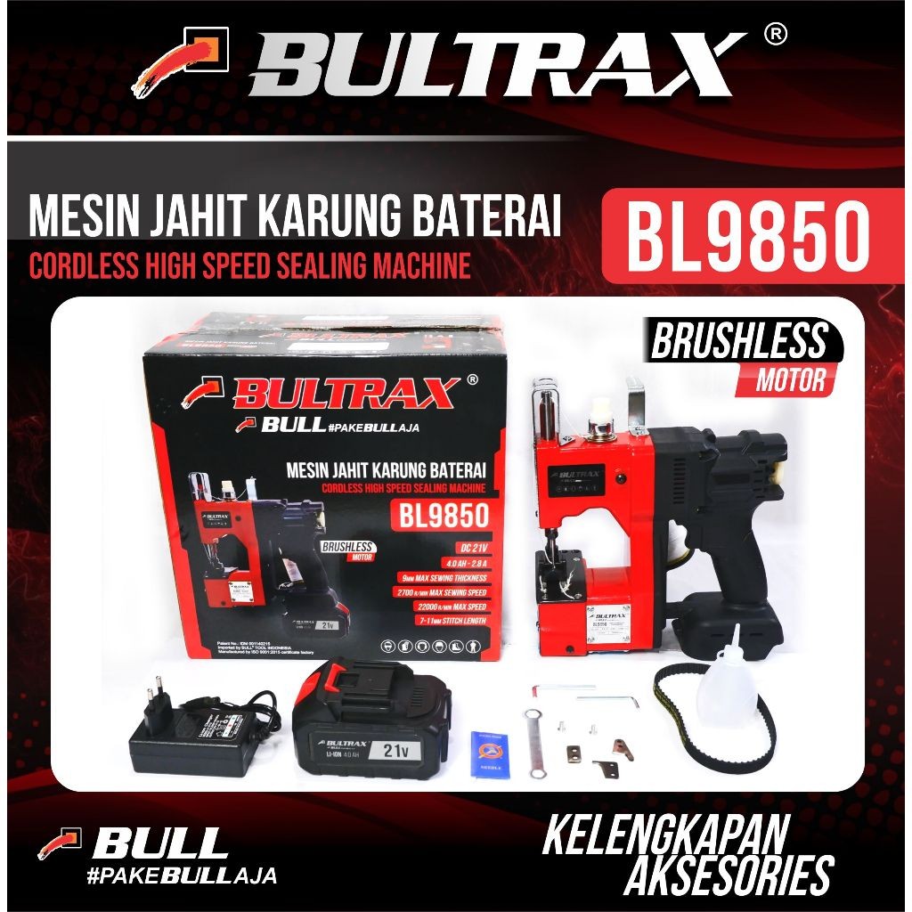 Bultrax mesin jahit karung baterai BL9850
