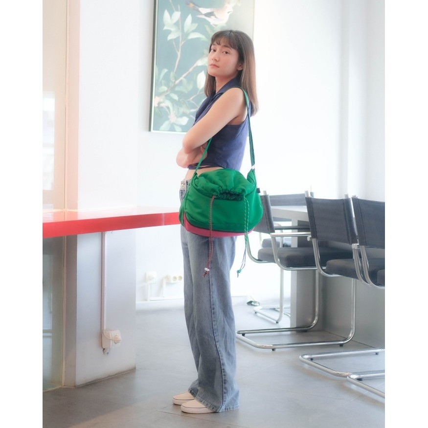 Tas Wanita Imokey Oui Expandable Sling Bag - Tas Selempang Wanita - Green murah muat banyak muat ban