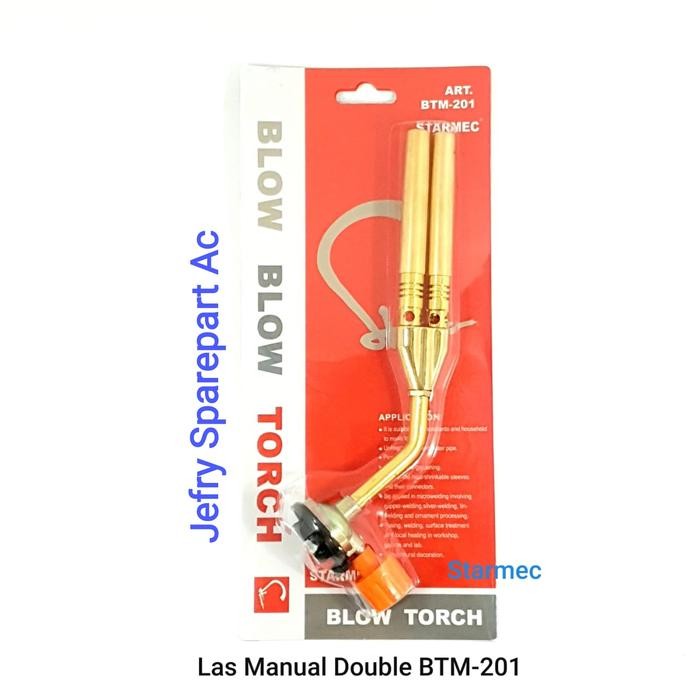 JTTOP" GAS TORCH DOUBLE MANUAL KEPALA LAS PORTABLE BLOW BLOW TORCH STARMEC