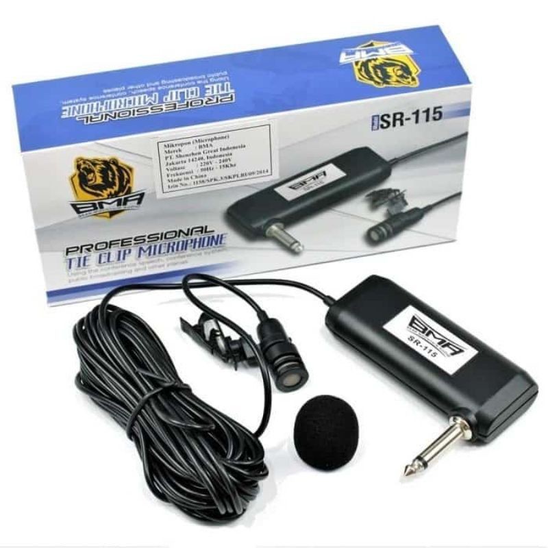 MIC JEPIT BMA SR-115 ORIGINAL / MICROPHONE CLIP ON BMA MIC MASJID MIC IMAM BMA SR 115 ORIGINAL